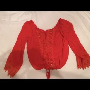 Long sleeve orange top